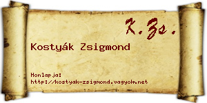 Kostyák Zsigmond névjegykártya