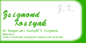 zsigmond kostyak business card